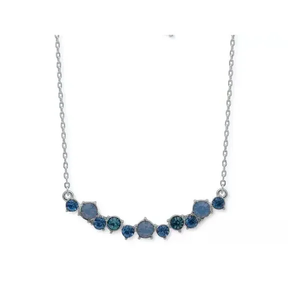 Anne Klein Silver Tone Crystal Necklace Earrings (2pc Set) Trendy Fashion Style - Picture 7 of 7